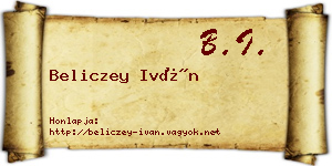 Beliczey Iván névjegykártya