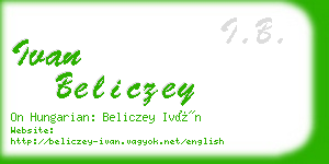 ivan beliczey business card